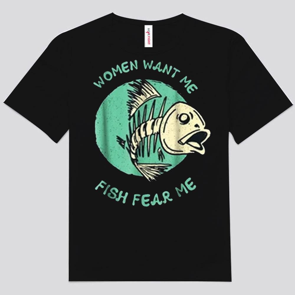 Camisetas de pesca para mujeres que quieren pescarme y me temen