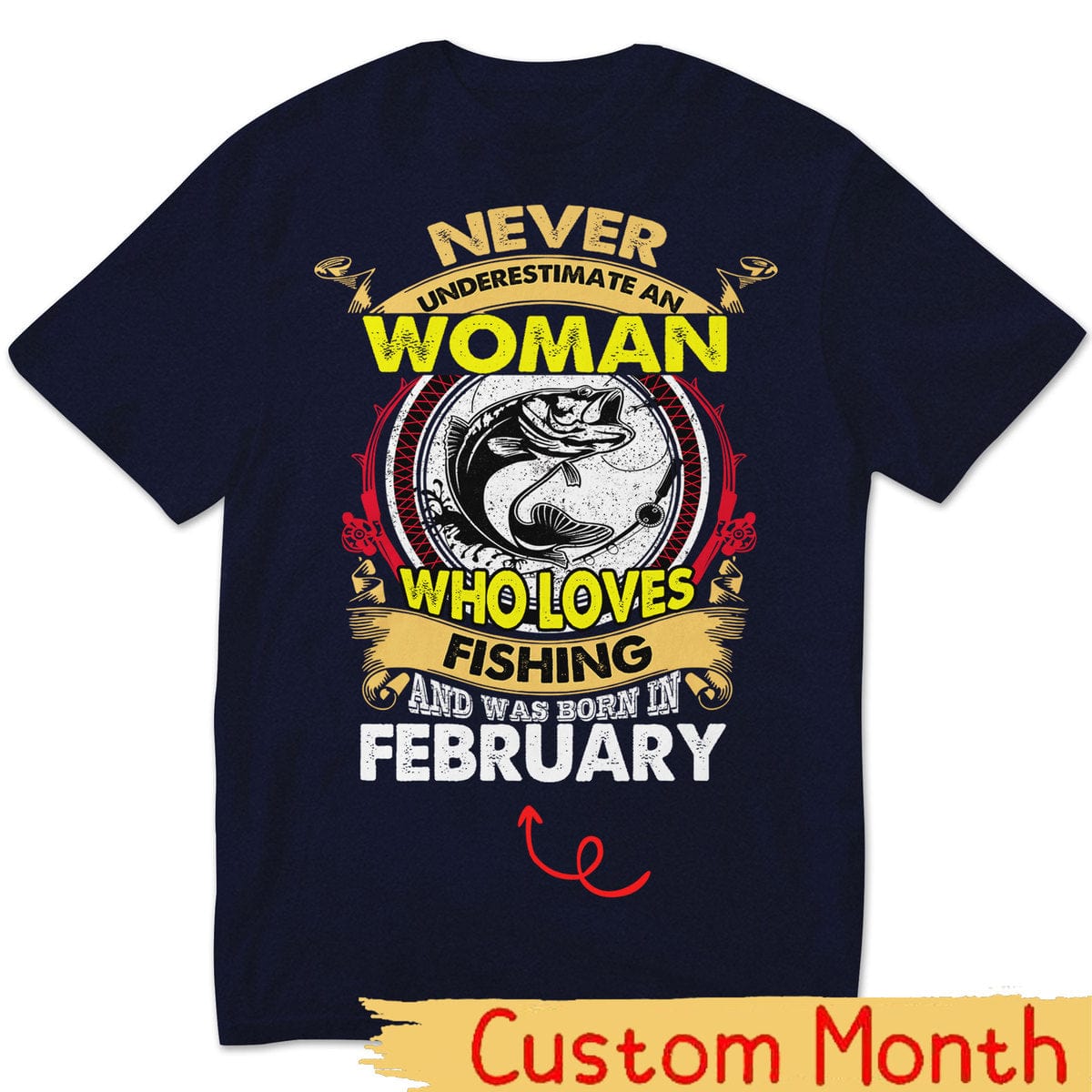 Camisas de pesca personalizadas para mujer Nunca subestimes a la anciana que ama pescar y nació en
