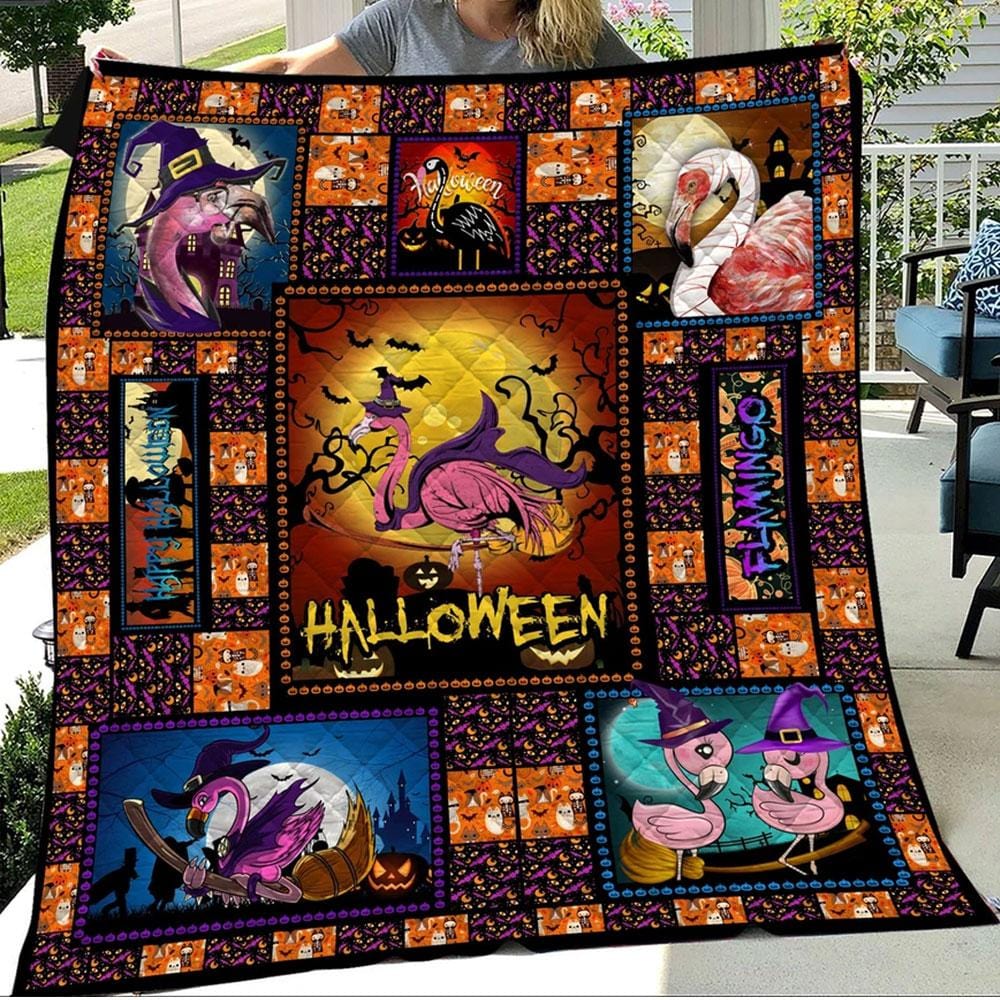 Halloween Flamingo Blanket Fleece & Sherpa