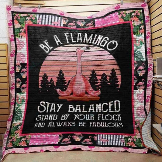 Sé un flamenco Mantente equilibrado, manta polar y sherpa con flamencos