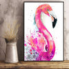 Watercolor Pink Flamingo Poster, Canvas