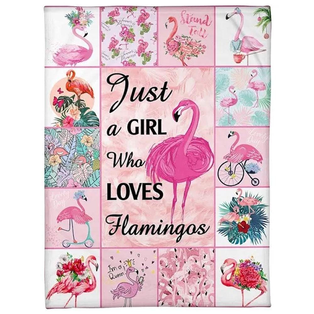 Just A Girl Who Loves Flamingos, Flamingo Blanket Fleece & Sherpa