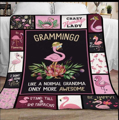Grammingo Like A Normal Grandma Only More Awesome, Flamingo Blanket Fleece & Sherpa