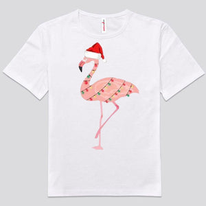 Camisas hawaianas con flamencos tropicales navideños