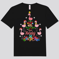 Happy Holiday Christmas Flamingo Shirts