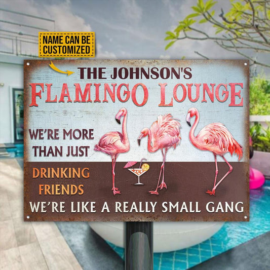 Flamingo Lounge Somos más que amigos bebedores, póster de flamenco personalizado, lienzo