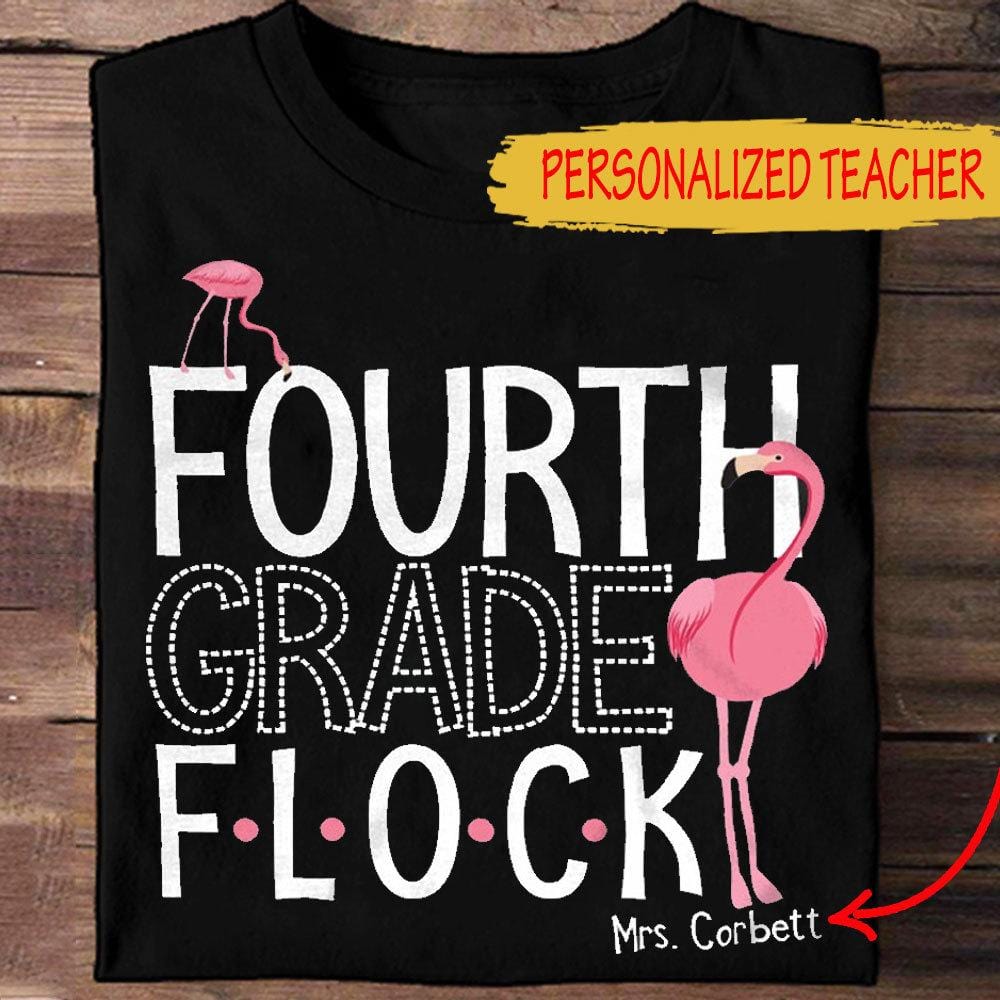 Fourth Grade Flock, Personalized Flamingo Shirts