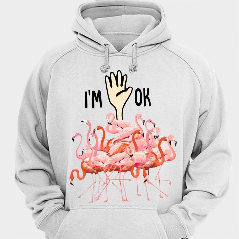 Camisetas divertidas con flamencos rosas "Estoy bien"