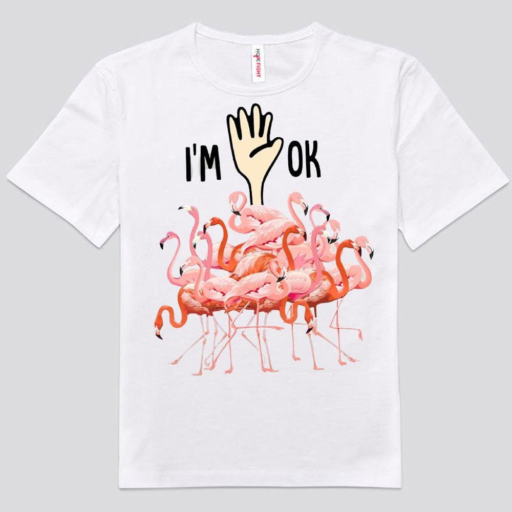 Camisetas divertidas con flamencos rosas "Estoy bien"