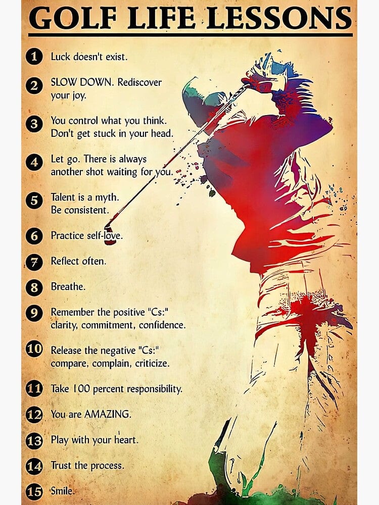 Golf Life Lessons Poster, Canvas