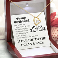 To My Girlfriend Fishing Necklace Forever Love - I Love You To The Ocean & Back