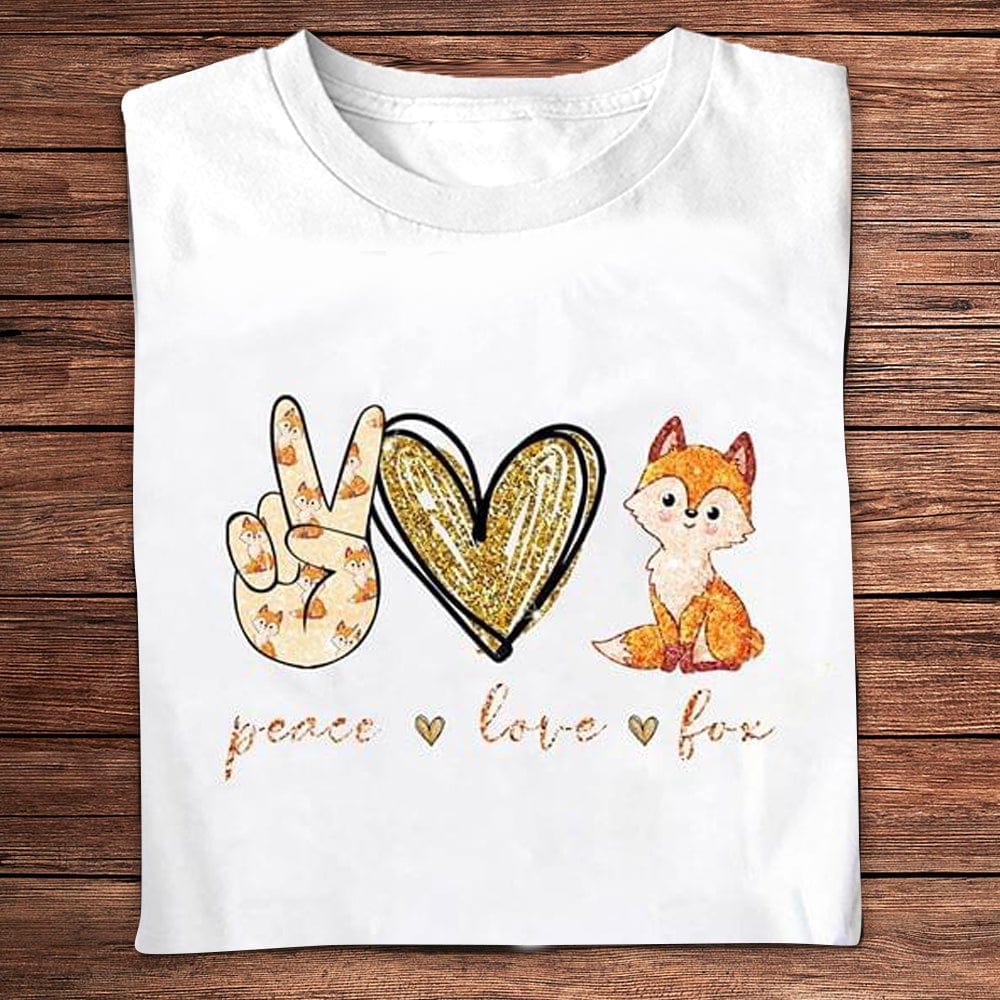 Camisetas de paz y amor con zorros