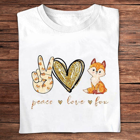 Camisetas de paz y amor con zorros
