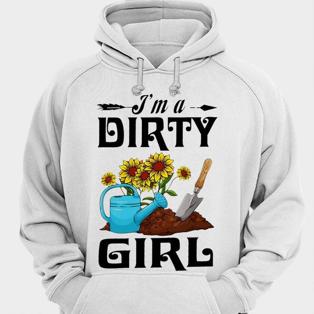 Camisetas de jardinería con el mensaje "Soy una chica sucia"