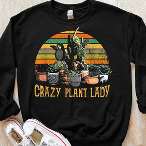 Camisetas vintage de jardinería de Crazy Plant Lady