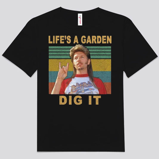 La vida es un jardín. Cava la jardinería. Camisetas vintage