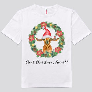 Camisetas con espíritu navideño de cabra