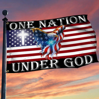 One Nation Under God Eagle Flag House & Garden