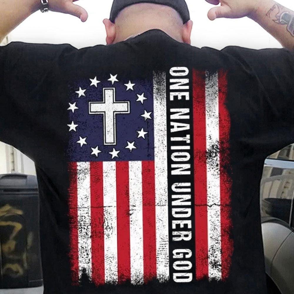 One Nation Under God American Flag Shirts