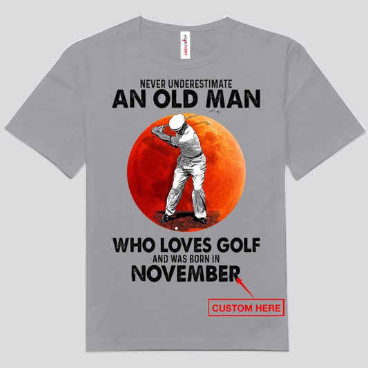 Nunca subestimes a un anciano amante del golf Camisetas personalizadas