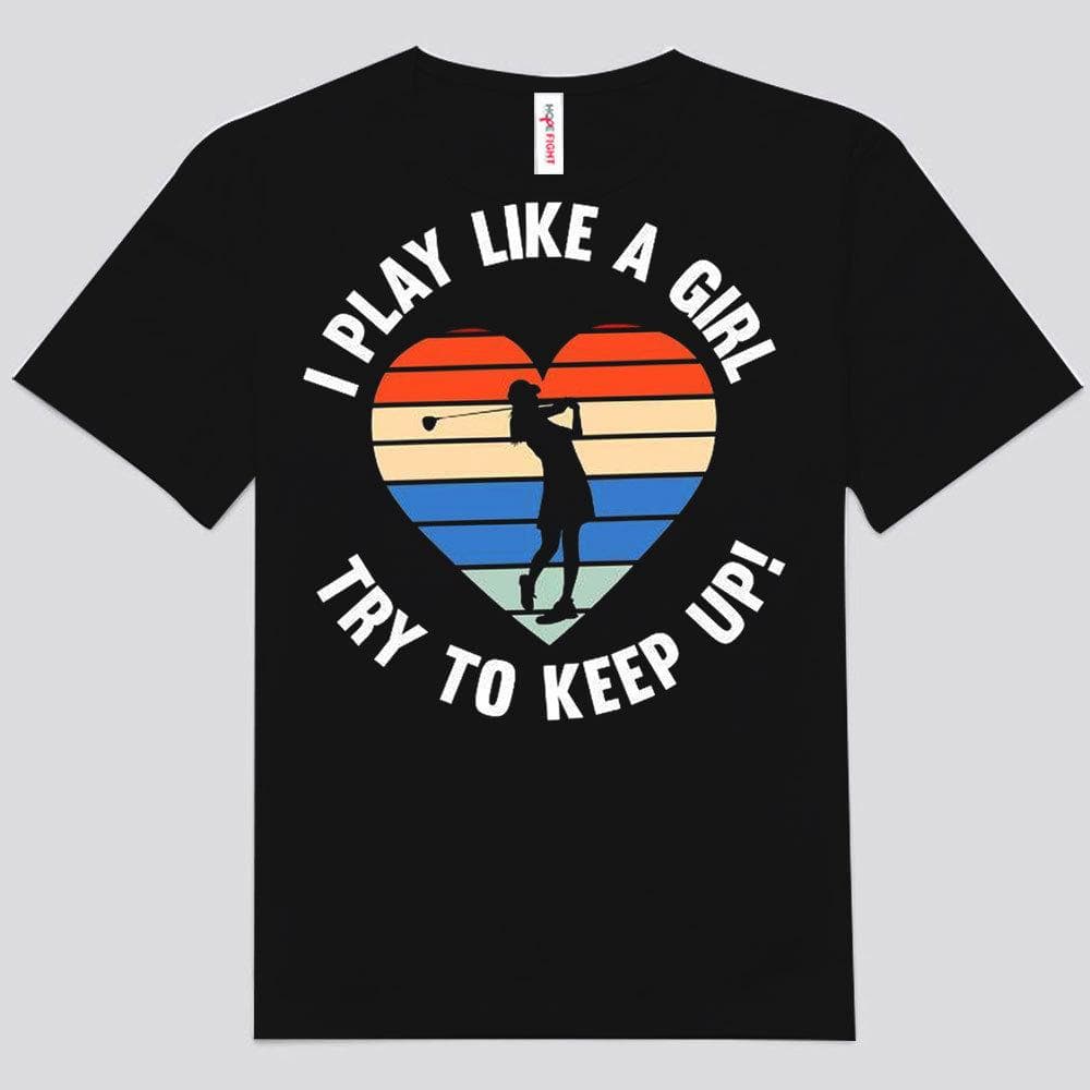 Juego como una niña. Trata de mantenerte al día con las camisetas de golf vintage.