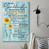 To My Granddaughter Love From Grandma Sunflower Poster, Canvas