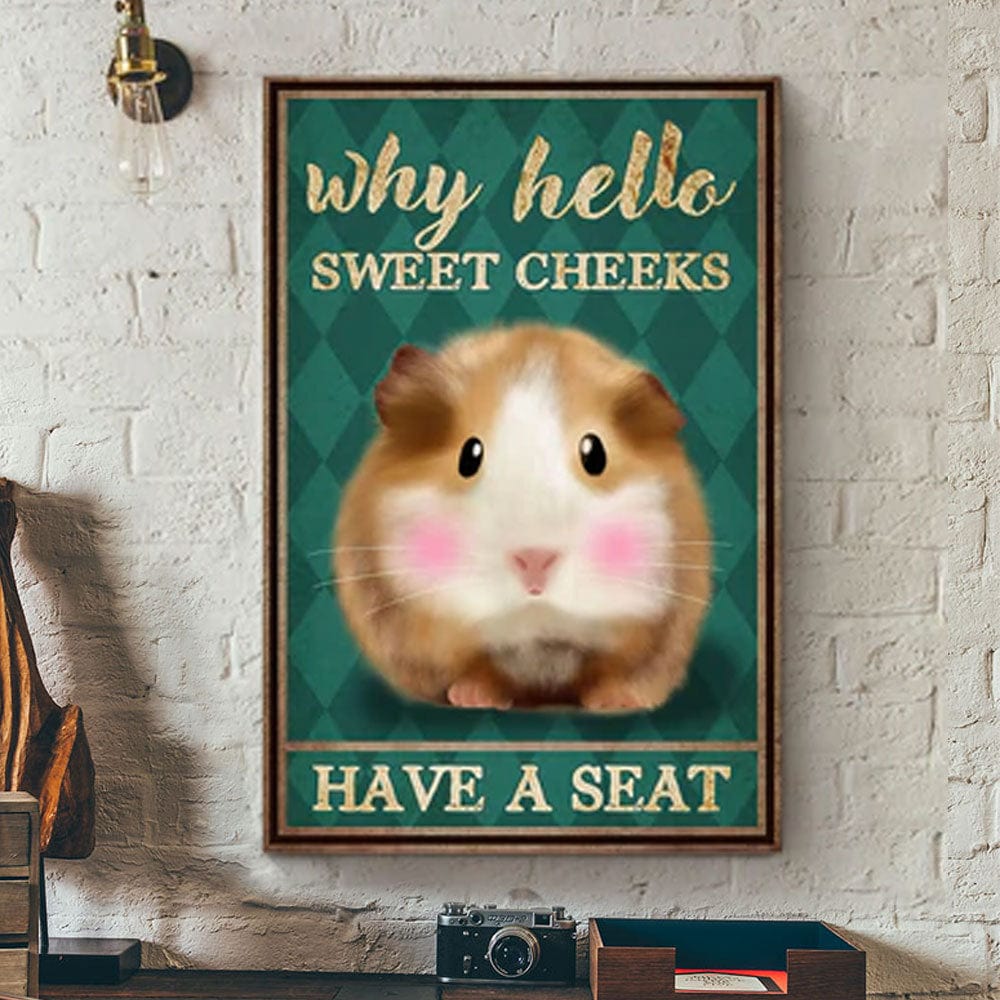 Póster de hámster, lienzo, ¿por qué Hello Sweet Cheeks tiene un asiento?