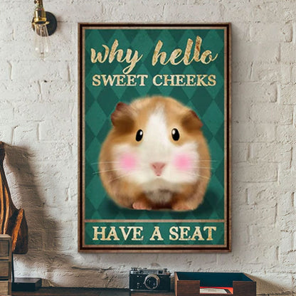 Póster de hámster, lienzo, ¿por qué Hello Sweet Cheeks tiene un asiento?