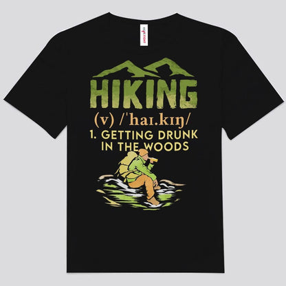 Camisetas de senderismo para emborracharse en el bosque