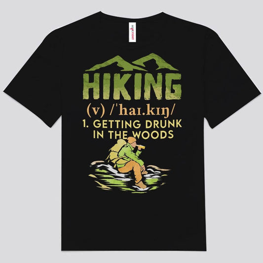 Camisetas de senderismo para emborracharse en el bosque