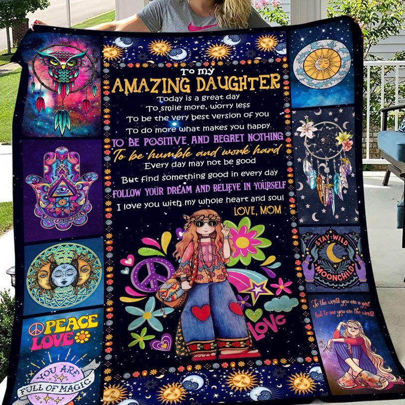 Para mi increíble hija Con amor de mamá, manta hippie de vellón y sherpa