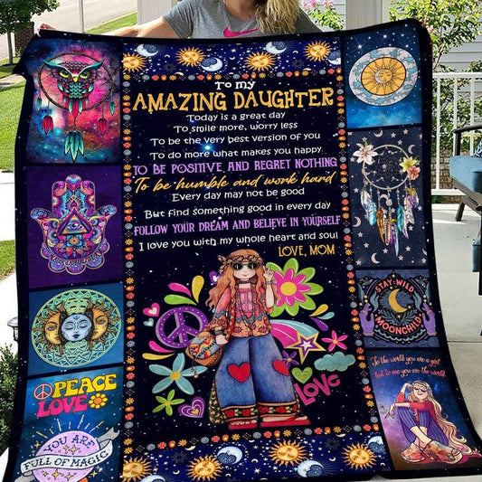 Para mi increíble hija Con amor de mamá, manta hippie de vellón y sherpa