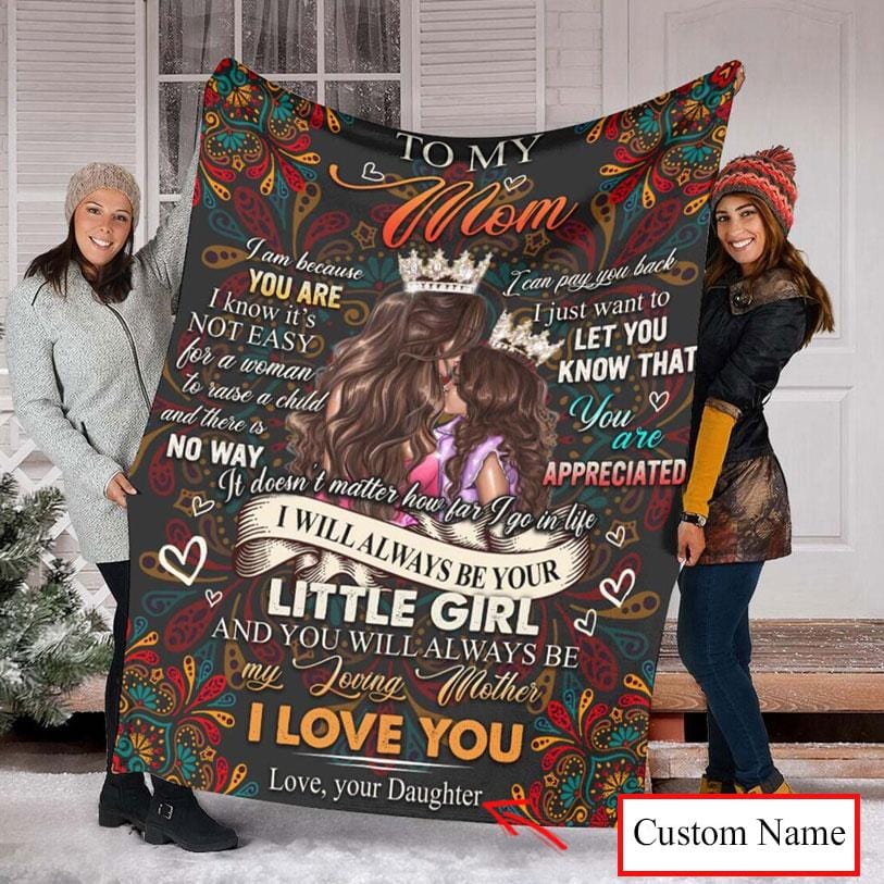 Para mi mamá, con amor de parte de mi hija, manta hippie personalizada de vellón y sherpa