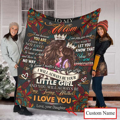 To My Mom Love From Daughter, Personalized Hippie Blanket Fleece & Sherpa