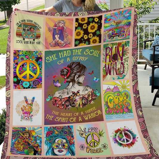 Ella tenía alma de gitana, corazón de hippie, espíritu de hada, manta hippie de vellón y sherpa