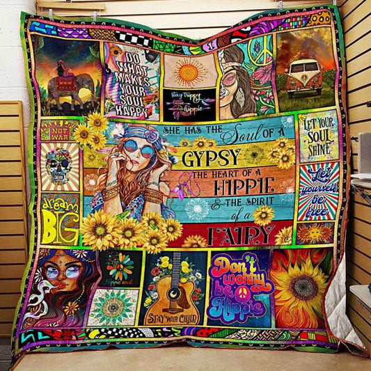 Ella tiene alma de gitana, corazón de hippie, espíritu de hada, manta hippie de vellón y sherpa