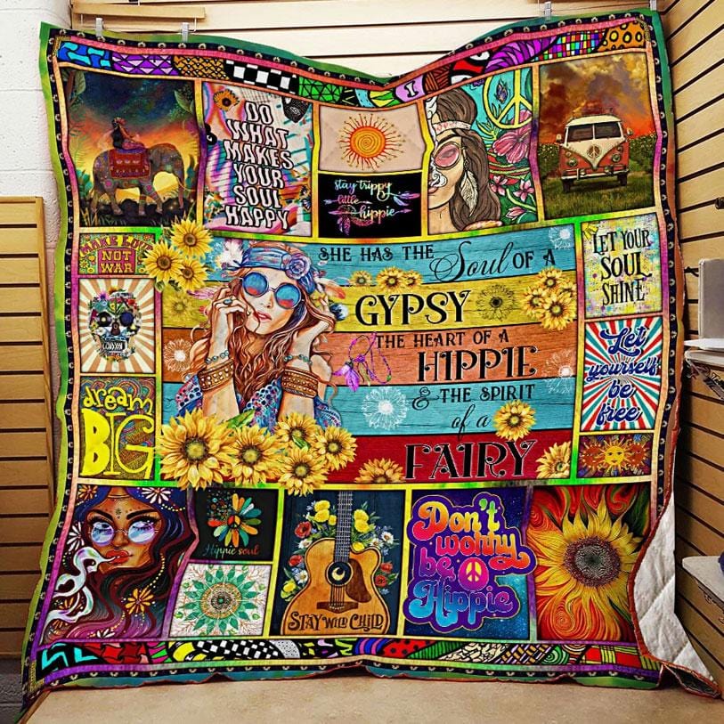 She Has Soul Of Gypsy, Heart Of Hippie, Spirit Of Fairy, Hippie Blanket Fleece & Sherpa