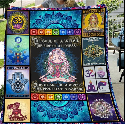 Alma de bruja Fuego de leona Corazón de hippie Manta hippie Polar y sherpa