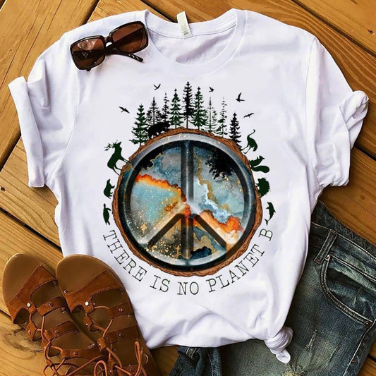 Camiseta hippie "No hay planeta B"