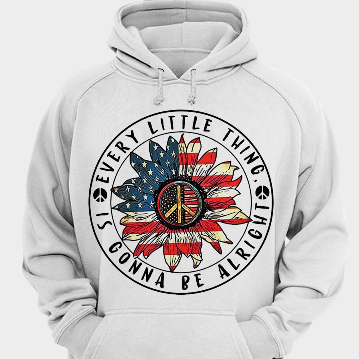 Every Little Thing Is Gonna Be Alright American Flag Sunflower Hippie Shirts