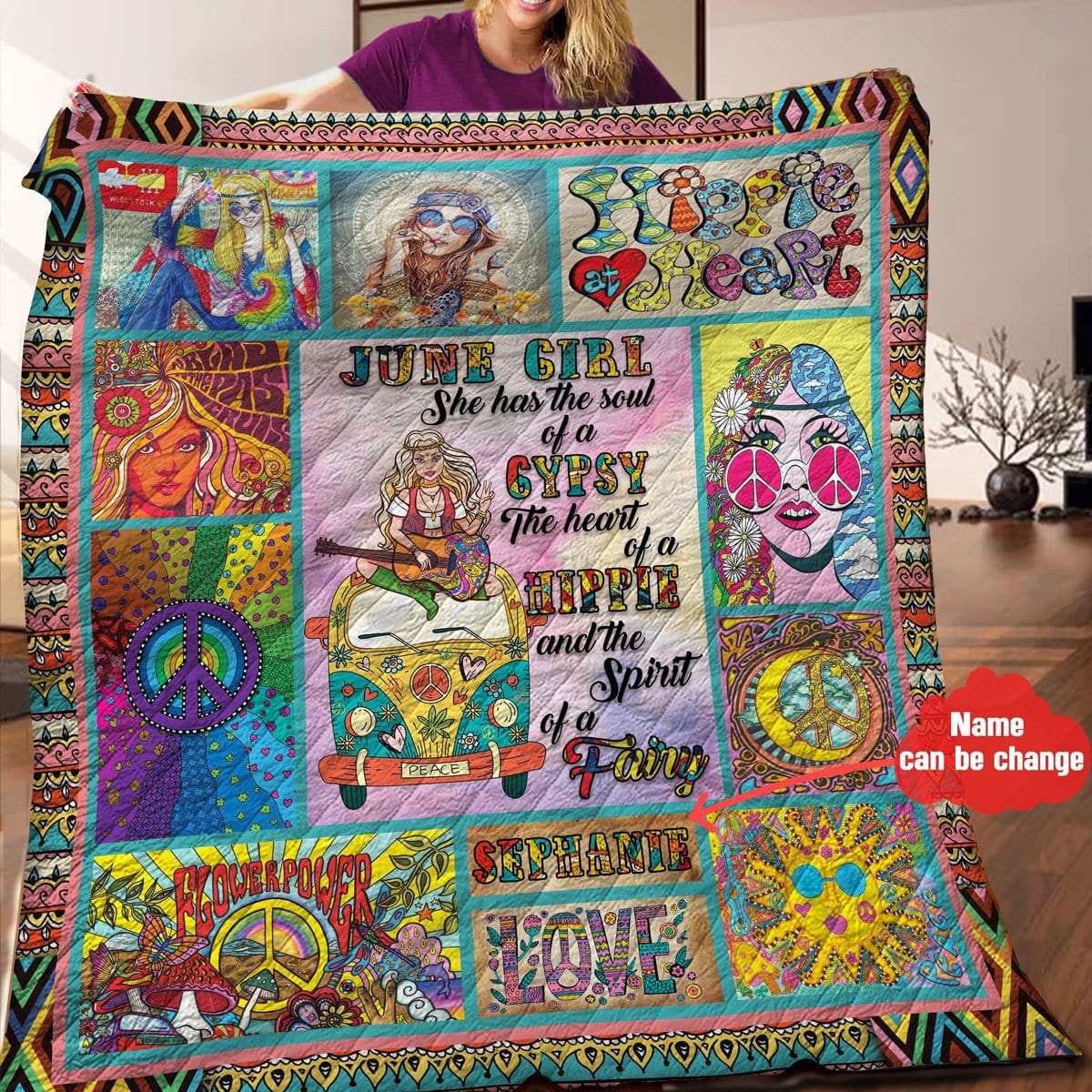 Hippie quilt blanket hot sale