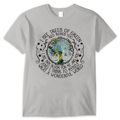 Veo árboles de color verde. Camiseta hippie