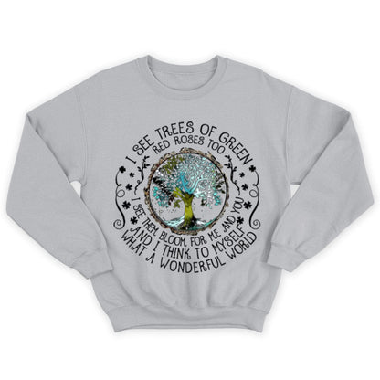 Veo árboles de color verde. Camiseta hippie