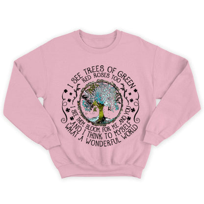 Veo árboles de color verde. Camiseta hippie