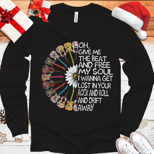 Give Me The Beat And Free My Soul Guitar Hippie Hoodie, Shirts