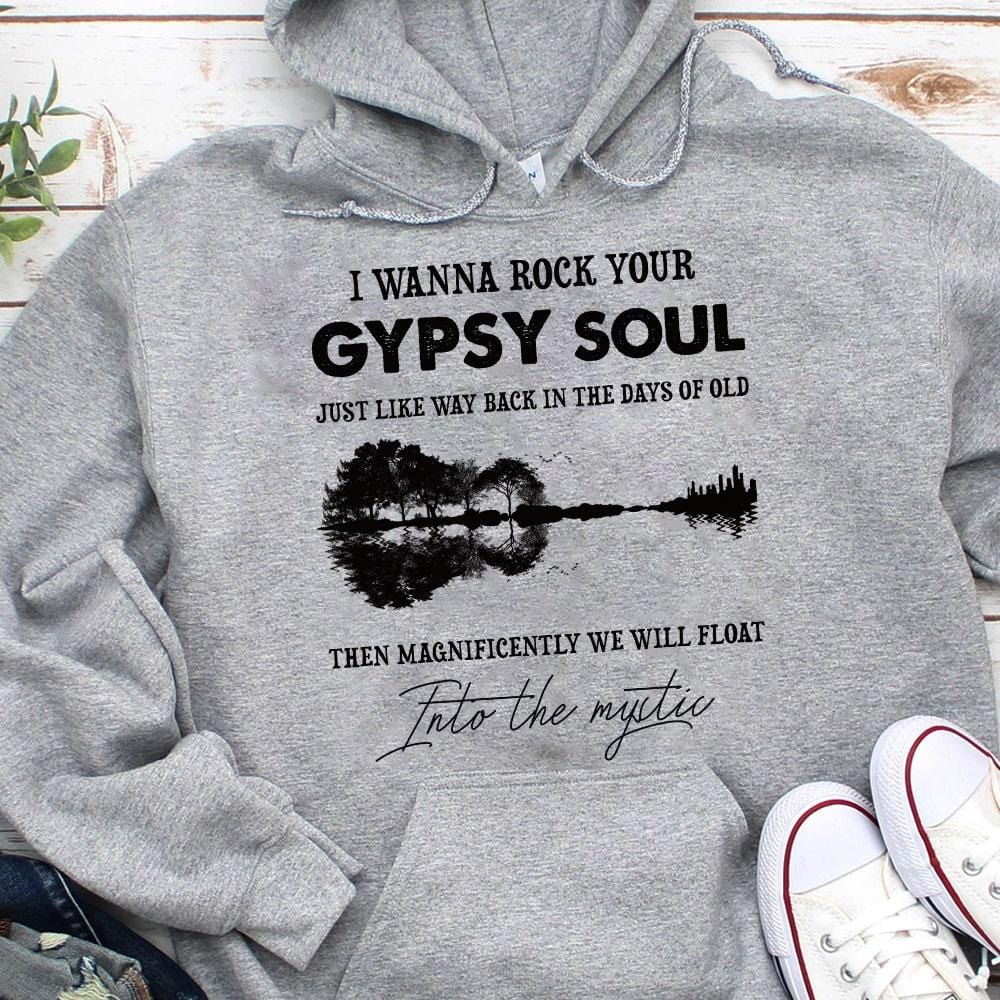 Camiseta Hippie Soul Quiero hacer vibrar tu alma gitana Guitarra Árbol