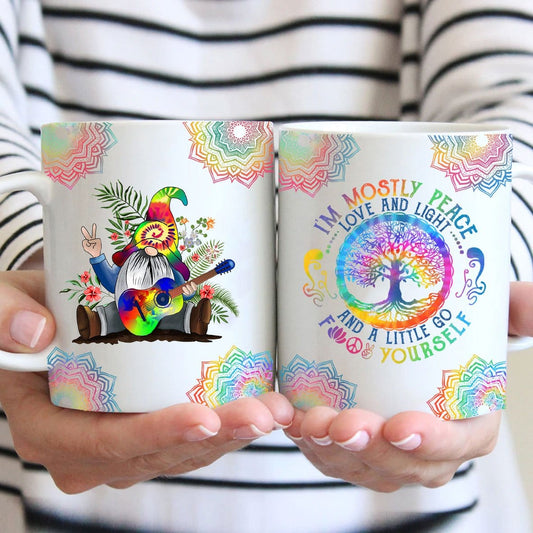 I'm Mostly Peace Love And Light Hippie Mug