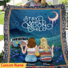 Stay Wild Moon Child, Gifts For Flower Childen, Personalized Hippie Blanket