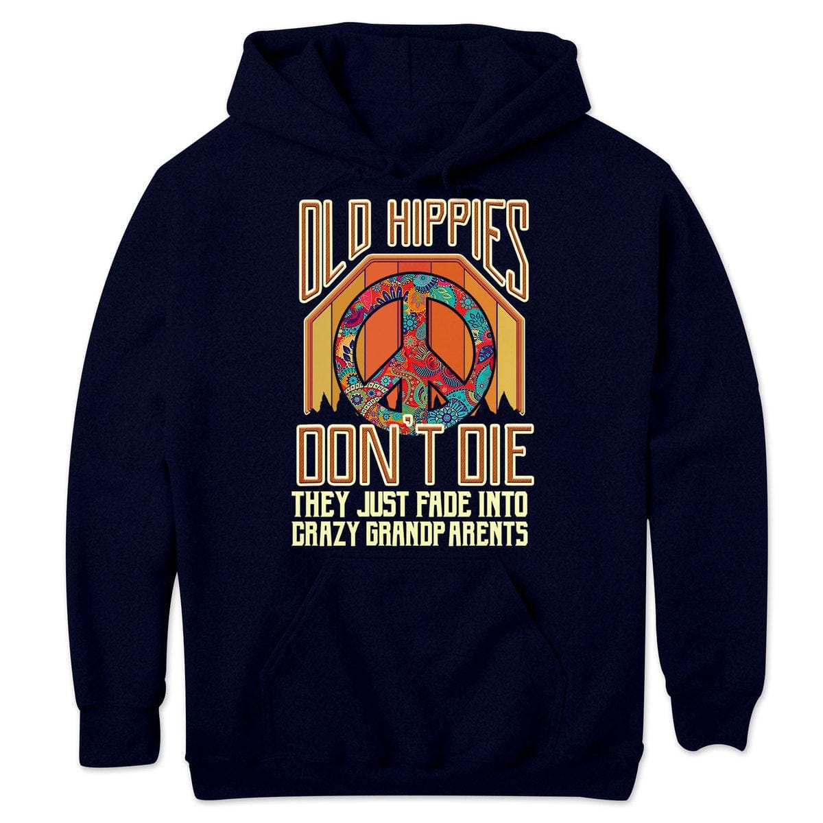 Los viejos hippies no mueren, se desvanecen y se convierten en abuelos, sudadera hippie vintage, camisetas