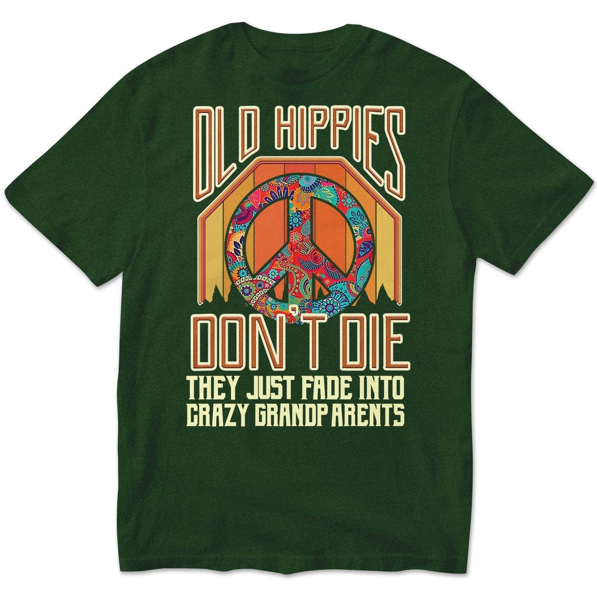 Los viejos hippies no mueren, se desvanecen y se convierten en abuelos, sudadera hippie vintage, camisetas